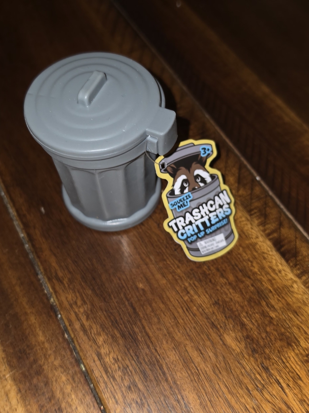 Trashcan Critters Gray Mini Trash Can Squish With Mouse Inside